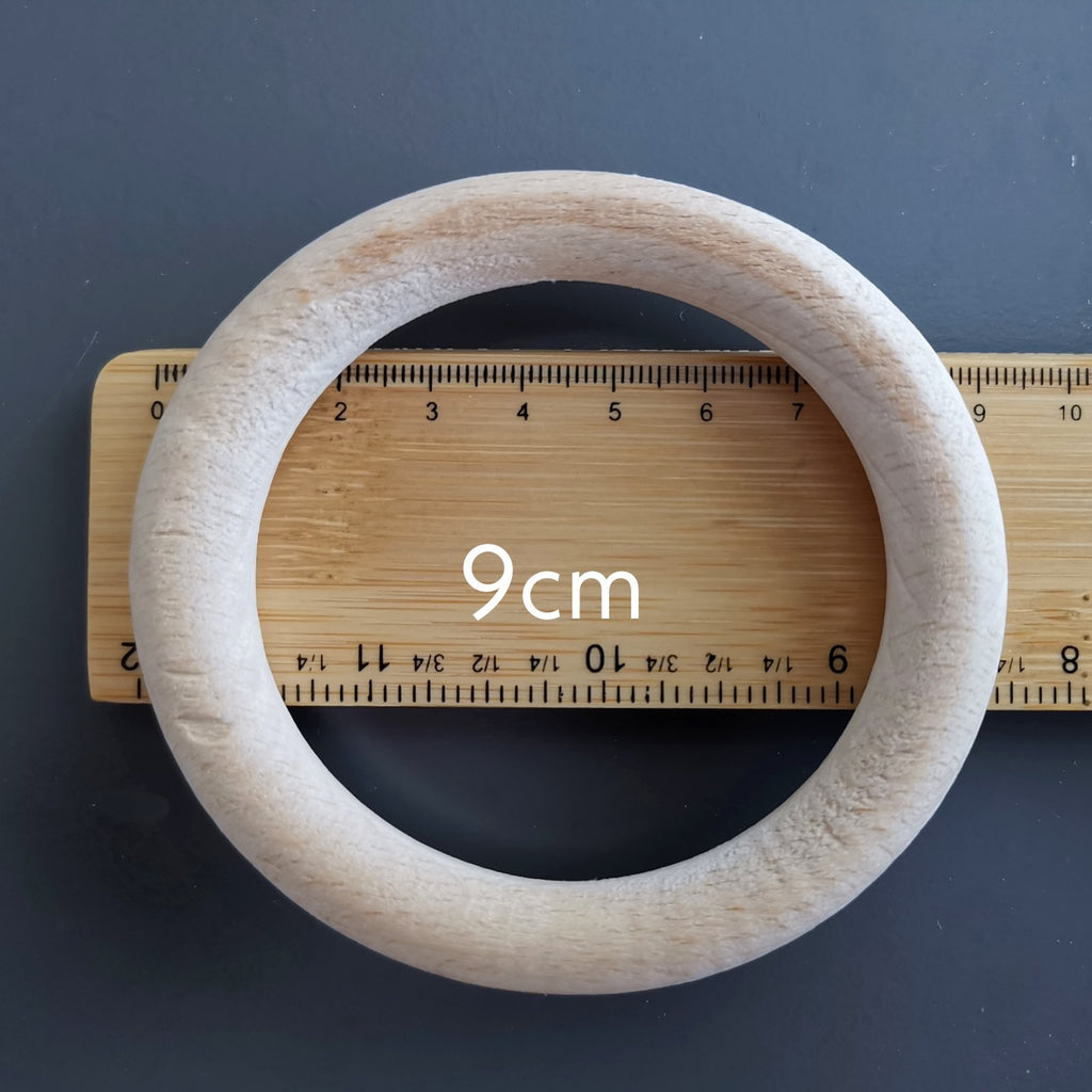 50 mm Wooden rings for Macrame Crafts 10 mm Thick - Pack of 5