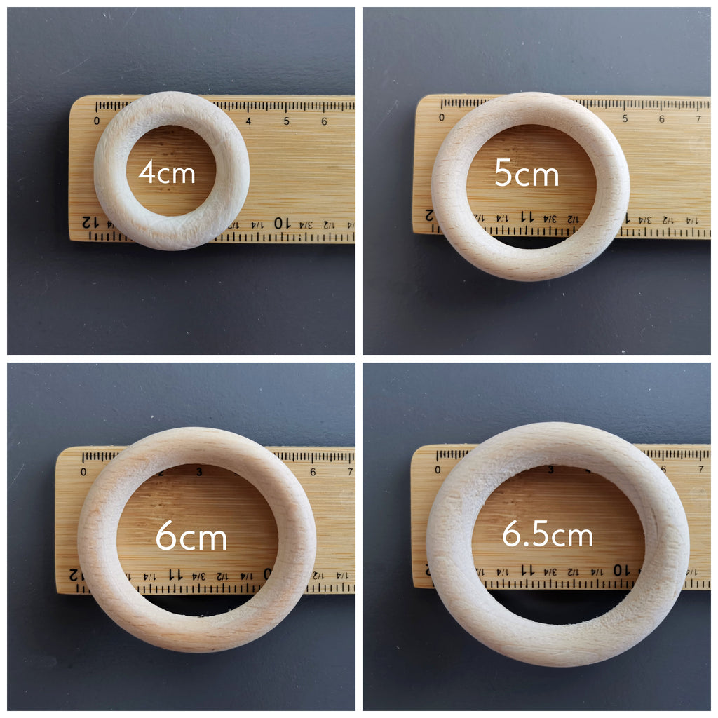 Macrame wooden rings - 50 mm, 50 pcs.
