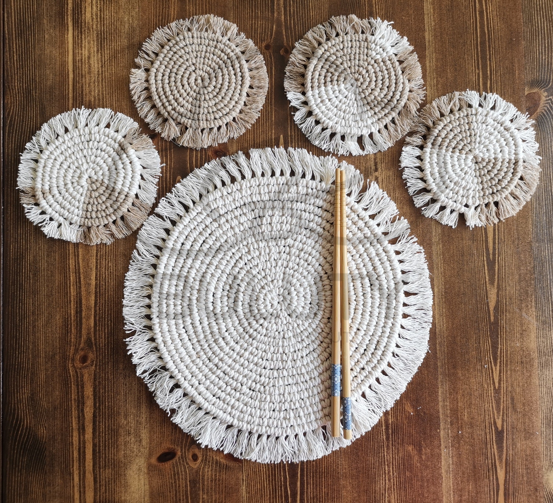 Macrame Doily Macrame Trivet Macrame Placemat Boho Inspired Table Decor  Unique Handmade 