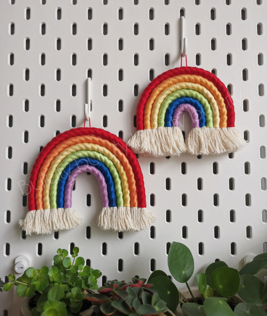 MACRAME RAINBOW DECOR, Handmade Rainbow Wallhanger, Rainbow ...