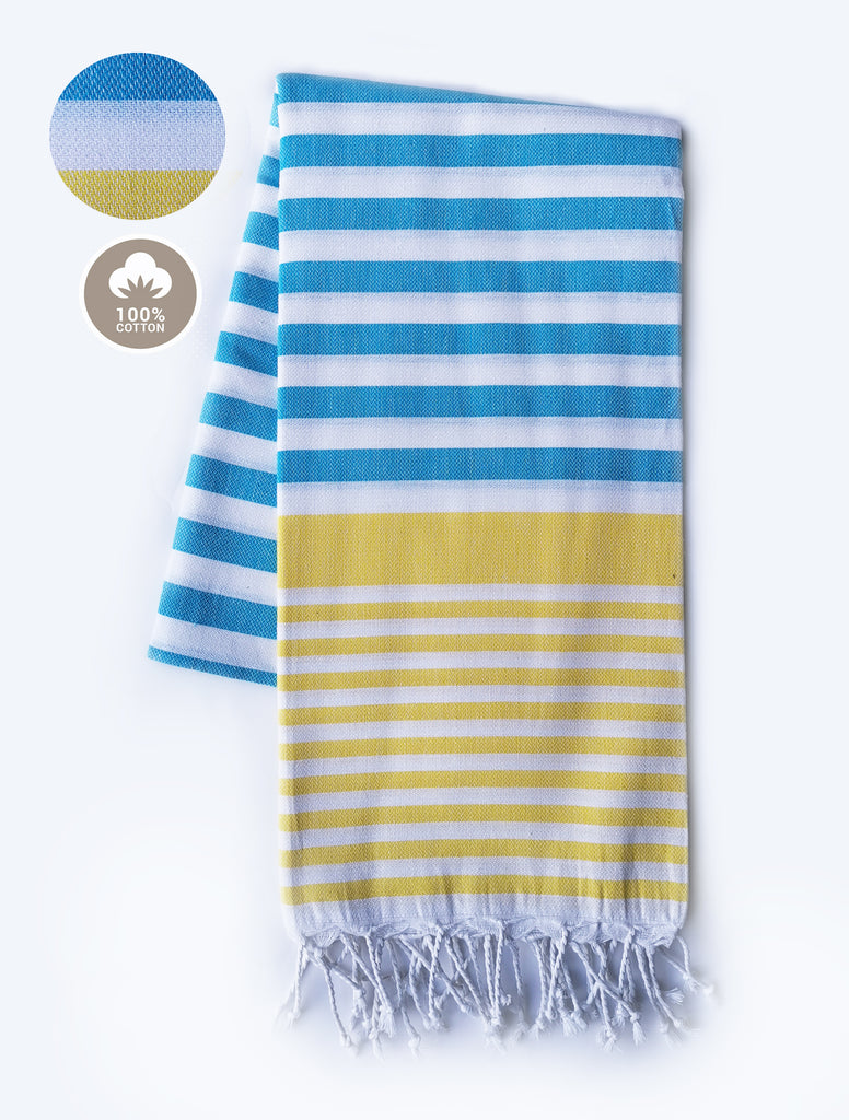 Turkish Towels Mediterranean Turkish Towel - Turquoise/ Blue Stripe, Bath  & Grooming